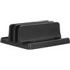 Generic Staffa verticale in plastica per computer portatile, supporto per scrivania, base per laptop, accessori per risparmiare spazio, per uso domestico e ufficio, nero, leggero (doppia apertura)