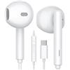 YABABU Cuffie USB C, auricolari in-ear con cavo di tipo C, per iPhone 15 ProMax 15 Pro Plus, HiFi stereo con cancellazione del rumore con microfono e controllo del volume per iPad Pro/Air/Mini,