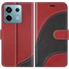 BoxTii Cover per Xiaomi Redmi Note 13 PRO 5G, Custodia in PU Pelle Portafoglio, Magnetica Cover a Libro con Slot per Schede per Redmi Note 13 PRO 5G, Rosso