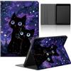 Yimctoie Tablet Cover per Lenovo Tab M10 FHD Plus 10,3 TB-X606F/TB-X606X,Cartoon Anime Kawaii Black Cat Modello Custodia Stand Multi-Angoli PU Flip Cover Soft TPU Bumper Silicone Case,Anime