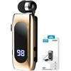 OZK Bluetooth 5.2 Cuffie conversazioni/musica tempo 20 ore, display digitale LED, auricolari senza fili con cancellazione del rumore (oro)