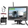 Realdio Retrocamera Wireless, Monitor HD 7 Pollici, IP68, BSD | Visione Notturna, Linee di Parcheggio, Chip ad Alte Prestazioni e 12-36V per Camper, Camion, Bus e Veicoli Agricoli