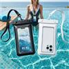 Generic Confezione da 2 custodie galleggianti impermeabili per telefono con cordino, IPX8, borsa impermeabile subacquea con airbag, custodia universale ad alta sensibilità per touchscreen per spiaggia, nuoto