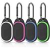 Jiziya Custodia protettiva in silicone compatibile con Xiaomi Tag, set da 4 con 4 custodie e 4 portachiavi, protezione antiurto e antigraffio per Xiaomi Tracker (bianco + rosa chiaro + azzurro + verde chiaro