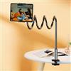 Generic Supporto per tablet a collo di cigno per telefono e tablet, con morsetto regolabile a 360°, per letto e scrivania, eReader, registrazione, lettura, riprese, supporto per dispositivi da 7,9 a 10