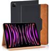 Vkooer Custodia per iPad Pro 11 pollici 2022/2021/2020/2018 Cover Protettiva Pelle PU con Auto Svegliati/Sonno e Supporto Funzione Apple iPad Air 6 Flip Tasca Case, Nero