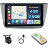 Hikity Autoradio Android 15 9 per Seat Altea 2004-2015 Wireless CarPlay | 4+128GB. Schermo Incell. Android Auto, BT, GPS, WiFi, FM/RDS, Retrocamera, MIC