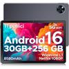 POPUX U11 PRO 2026 Tablet Android 16, 30GB+256GB/2TB Gemini AI, 8580mAh 7.9mm Thin Tablet 11 Pollici, T7200 Octa Core Tablets Gaming, 90Hz 1080P 13MP+5MP, Widevine L1/Face ID/5G WiFi/BT5.0/OTG/GPS, Grigio