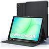 EasyAcc Cover per Samsung Galaxy Tab A11+/ A11 Plus 11 Pollici 2025 | con Porta-Penna, Custodia Sottile Supporto Folio Sottile, Visualizzazione Multi-Angolo, Nero