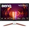 BenQ MOBIUZ EX3210U Monitor Gaming Bianco 32 4K UHD IPS 144Hz 1ms, HDMI 2.1, FreeSync, HDR600, 98% P3, 99% Adobe RGB, Eye-Care, Telecomando, Altoparlanti 2.1, Compatibile PS5/Xbox Series X 4K a 120Hz