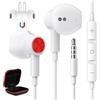 ASKUBSKU Cuffie con Filo per Xiaomi Poco X6 X5 Pro Redmi Note 14 13 12 11 Pro 5G | Magnetici Stereo Cancellazione Rumore 3,5 mm Jack Cuffie con Microfono per Samsung Galaxy A25 A24 A15 iPad iPhone 6 OPPO MP4