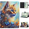 Vaitasy Custodia per Samsung Galaxy Tab A 10.1 Pollici 2016 | Auto Sonno/Sveglia con Supporto Funzione Cover per Galaxy Tab A6 10.1 - Farfalla e gatto