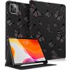 Pegmode per iPad Pro 12.9 Custodia Donne Ragazze Carina Farfalla Folio Cover Nero Girly Estetica Bel Design Con Portamatite Smart Cover per Apple iPad Pro 12.9 Pollici Custodie 2022/2021/2020/2018