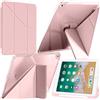 A-BEAUTY Custodia Compatibile con iPad 9,7 Pollici (6a/5a Generazione, 2018/2017) / iPad Air 2/Air 1 con Portapenne, Chiaro Antiurto, Supporto Pieghevole a Y 6 in 1, Auto Svegliati/Sonno, Rosa