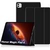 FDHYFGDY Cover per Honor Magic Pad 4 12,3 Custodia Protettiva, Nuova Custodia in Pelle PU Custodia Protettiva Tripla con Funzione Auto Sleep/Wake - Nero