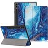 DINGGUAGUA Custodia per Samsung Galaxy Tab S10 Plus,Galaxy Tab S9 FE+ Plus,Galaxy Tab S9 + Plus 12.4 SM-X820/X826B X610/X616 X810/X816B/X818U Tablet,Cover con Funzione Supporto,Mare blu