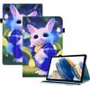 CXTCASE Custodia per Samsung Galaxy Tab A8 2021/2022 10.5 (SM-X200/SM-X205/SM-X207),PU Intelligente Tablet Cover Samsung Galaxy Tab A8 2021,Tablet Custodia con Slot per Schede,Coniglio Carino