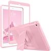 MoKo Cover per iPad 9.7 2018/2017, iPad 6ª /5ª Generazione,Rosa Trasparente | Custodia Coperta Protettiva Anti-Urti e Sporco con Pellicola Integrata & Supporto per iPad 9.7