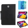 MEIYOUQI Custodia per Samsung Galaxy Tab S2 8.0 Inch 2015 (SM-T710 T713 T715 T719),Sottile Pelle Multi-angli Stand Protezione totale Tablet Cover Caso Con Penna Stilo, Pellicola Per Schermo (Black)
