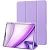 Palkitsee Custodia Cover Compatibile con iPad PRO 11 2022/2021/2020 Con Portapenne, Supporta la Ricarica di Pencil 2a Gen, Copertina Posteriore Morbida in TPU Sottile, Auto Sveglia/Sonno, Viola