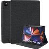 LSPCASA Custodia per iPad Air 13 Pollici M3 2025/M2 2024/ iPad Pro 12,9 Pollici 2022/2021/2020/2018 (6/5/4/3 Generazione) Ultrasottile in PU con Portapenne e Supporto Protettiva per Tablet Nero