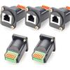 Plinkwirekb Adattatore femmina per montaggio a pannello RJ12 6P6C a 6 pin, connettore per paratia, modulo di tipo D, montaggio a flangia RJ12 6P6C (5 pezzi)