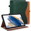 Vkooer Custodia per Samsung Galaxy Tab A8 10.5 pollici 2022/2021 Cover Protettiva Pelle PU SM-X200/X205/X207 con Auto Svegliati/Sonno e Supporto Funzione Flip Tasca Case - verde oscuro