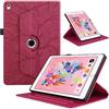 Oduio Custodia per iPad 9,7'' 2018/2017 (6a/5a Generazione) / iPad Air 2/ Air 1 / iPad Pro 9,7 Pelle PU Flip Tablet Case con Supporto Girevole di 360°Cover AntiGraffio Antiurto per iPad 9,7'', Rosso
