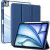 ProCase Cover iPad Air 13 Pollici M3 2025/ M2 2024 con Portapenna (Modello:A3268 A3269 A2898 A2899 A2900), Custodia iPad Air 6 Generazione 13 Auto Svegliati/Sonno -Marina Blu