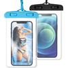 Generic [Confezione da 2] Custodia impermeabile per telefono, custodia impermeabile per iPhone 16 15 14 13 12 11 Pro Max Plus, IPX8 borsa asciutta per cellulare da spiaggia e nave da crociera, colore: nero e