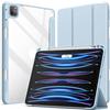 JETech Custodia per iPad Pro 11 4/3/2/1 (2022/2021/2020/2018), Blu Chiaro | Cover Retro Trasparente Cristallino, Porta Pencil, Supporto Tri-Pieghevole, Antiurto Sottile