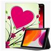 YENDOSTEEN Custodia Compatibile con iPad Mini 5 / Mini 4 (2019/2015 Modello),Heart Branches Pink Background Cover con Auto Svegliati/Sonno