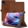 Envibe Custodia per Teclast T65 Max, 12.95 inch, Cover Tablet Teclast T65 Max, Copertura Protettiva Pieghevole con Supporto per Matita e Cinturino da Polso, Protezione Completa. (Marrone)