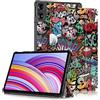 Yiernuo Custodia per Xiaomi Redmi Pad Pro 12.1 Pollici 2024 Tablet,Ultra Sottile Cover con Funzione Supporto e Auto Sveglia/Sonno,Graffiti
