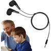 Generico Cuffie con filo: connettore placcato in oro, cappucci in morbido silicone | guscio con isolamento acustico, profilo sportivo leggero | Accessorio uditivo per tablet, computer, console sullo schienale d
