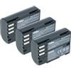 vhbw 3x batteria sostituisce Pentax D-Li90 per fotocamera (1300mAh, 7,2V, Li-Ion)