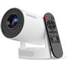 Alwtniet Mini Proiettore 4K Supportato Wi-Fi 6 e Bluetooth 5.4 per Casa | Android 14 Auto Keystone 180° Rotazione Assistente Vocale Altoparlante 5W Videoproiettore Cine in Casa