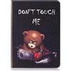 AIFILLE Custodia Libro Pelle PU per Tablet Samsung Tab S3 9.7 2017 T820/T825 Nero Flip Smart Carta Credito Funzione di Appoggio Disegni Don't Touch Me Orso Marrone Animali Cover Antiurto Protettiva