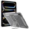 Asgens Custodia Trasparente per iPad Pro 11 pollici 2024 (5a Generazione) M4 con Portapenne/Cavalletto, TPU Morbido con Angoli Rinforzati, Antiurto e Resistente Agli Urti