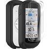 Ermorgen Custodia in silicone compatibile per Garmin Edge Explore 2 cover + 2 pellicole proteggi schermo in vetro temperato, morbida protezione antiurto tutto incluso, colore: nero