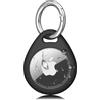 YLK AirTag Portachiavi per Apple Airtag Impermeabile, Custodia per Airtag Apple con Portachiavi, Portatile Cover Protettiva per Bagaglio Zaino Bambini Collare Cane (Nero)
