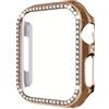 Generic Custodia scintillante da 45 mm, 44 mm, 42 mm, 41 mm, 40 mm, 38 mm, compatibile con Apple Watch Series 9/8/7/6/5/4/3/2/1 (oro rosa, 41 mm)