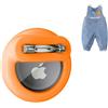 Dingfeiyu Airtag Holder Hidden, Custodia per localizzatore GPS nascosta, Custodia Airtag Nascosta con Spilla per bambini, anziani, animali domestici, zaini, bagagli (arancione)