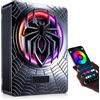 Realdio Subwoofer Attivo Sottosedile 10 Pollici 1200W, RGB con APP | Amplificatore Integrato, Luci Ambientali Controllabili e Struttura Compatta Salvaspazio per Auto, Musica e Guida