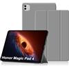 FDHYFGDY Cover per Honor Magic Pad 4 12,3 Custodia Protettiva, Nuova Custodia in Pelle PU Custodia Protettiva Tripla con Funzione Auto Sleep/Wake - Grigio