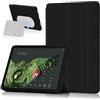Miimall Custodia Compatibile con Google Pixel Tablet, TPU Flessibile Antigraffio Cover, Protettivo Tre-Pieghe Cavalletto, Case Protettivo Sottile Antiscivolo per Google Pixel Tablet, Nero