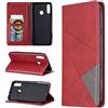 QiongniAN Cover per Samsung Galaxy A20s,Custodia per Samsung SM-A207F/DS Galaxy A20s 2019 / SM-A207M/DS SM-A2070 SM-A207F SM-A207M Custodia Portafoglio in Pelle Flip Case Red