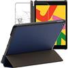 ebestStar - Cover per iPad 10.2 (2019, 2020, 2021) Apple, Custodia Protezione Flip Magnetica, Slim Case Sottile Pelle PU, Blu scuro + Vetro Temperato