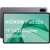 Honor Pad X8a, Tablet Wi-Fi da 11 pollici, memoria da 64 GB, batteria da 8300 mAh, altoparlante quadruplo, design in metallo sottile, Android 14, grigio spaziale