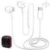 ACANDYA Auricolari USB C, Auricolari In-Ear, Cuffie con Cavo con Microfono, Bianco | con Telecomando Integrati per Samsung Galaxy A17 A56 A36 A26 S25 S24 A16 per realme GT 8 C85 Pro/iPhone 17 16e 15 Pixel 9 10